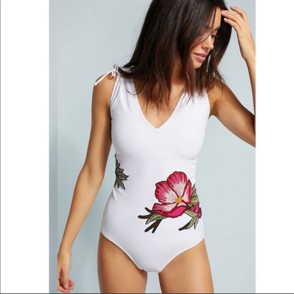 Anthropologie Embroidered Allihop one piece suit
